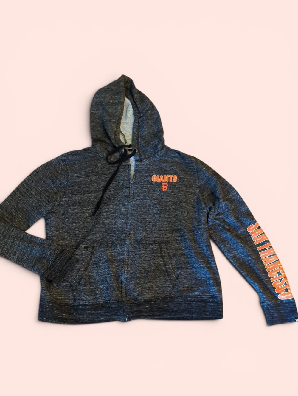 New Era Gray San Francisco Giants Hoodie Arm Graphic Zip Up Chest Logo Unisex XL